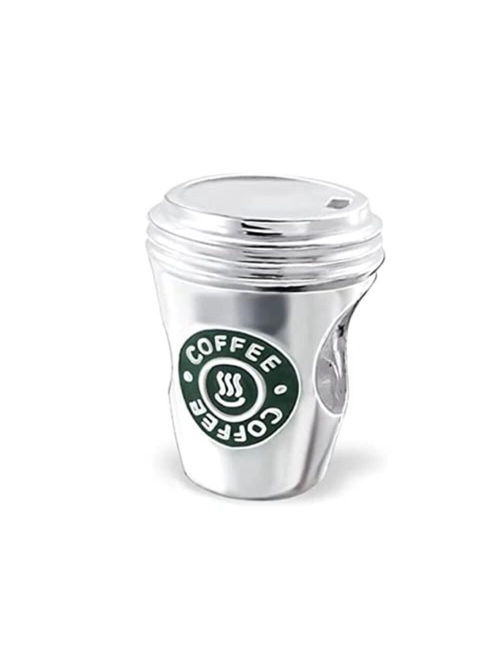 Sterling Silver Coffee Cup Charm Bead for Charm Bracelet 925 Compatible Pandora